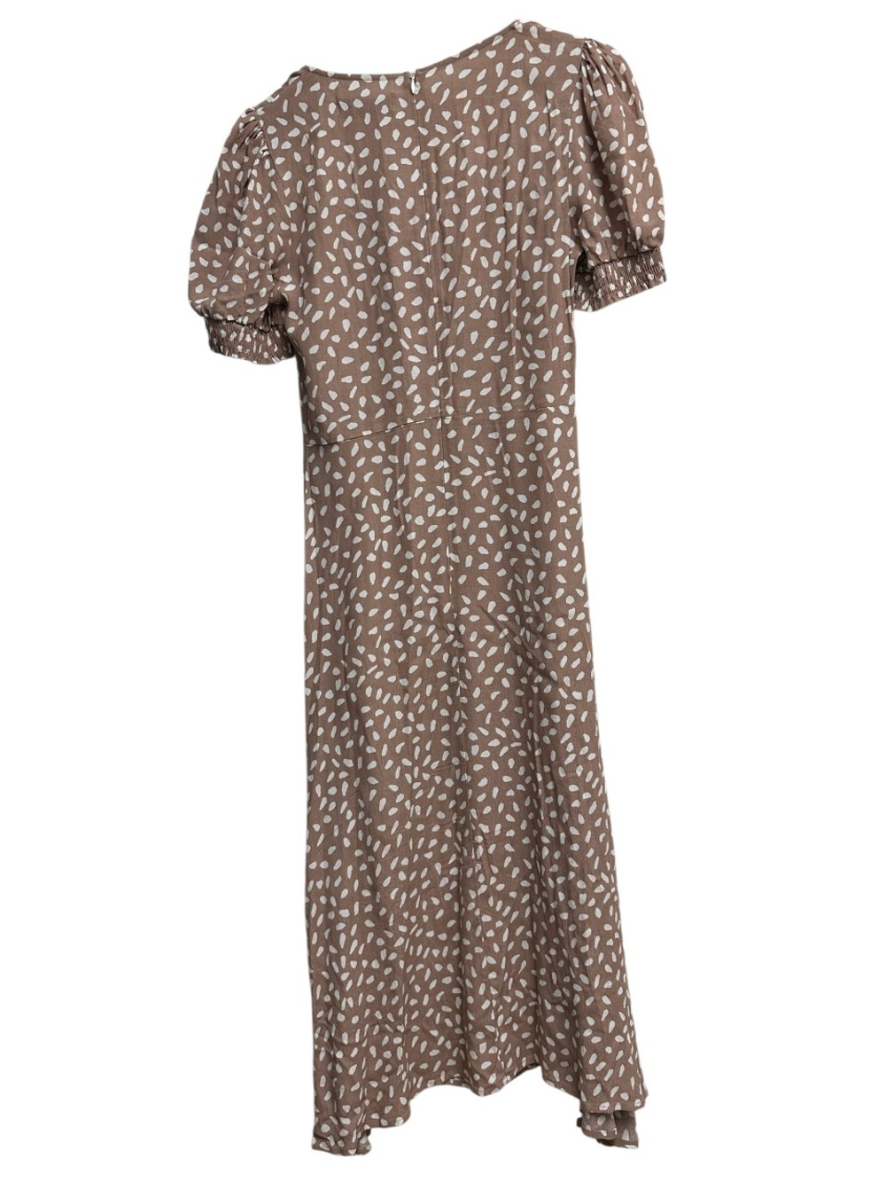 Petal + Pup | Blush Polka Dot Midi Dress | Puff Sleeve Cottagecore Dress | US 4 - Picture 5 of 5